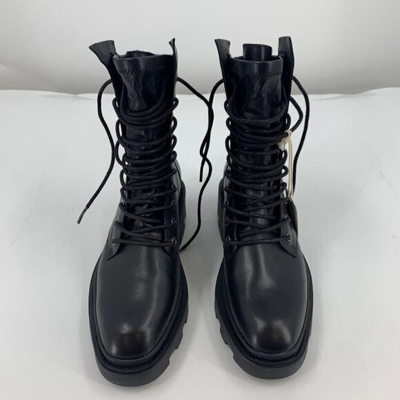ASH Women's Madness Leather Military Rear Zip Heeled Combat Boots Size 6 NWOB - Picture 7 of 16